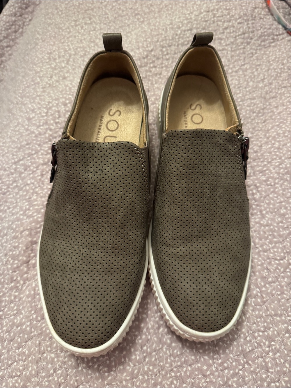 Soul naturalizer Taupe Perforated Slip-On Loafers